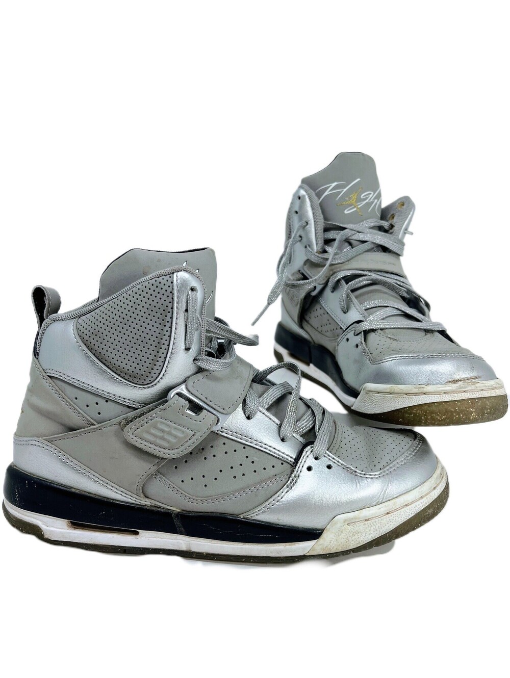 Nike Air Jordan Flight 45 High Silver Grey Youth Sneakers US 6.5Y 524864-030